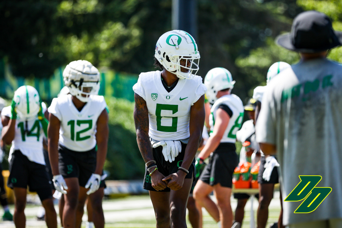 Oregon Ducks wide receiver Isaah Crocker in fall camp.
